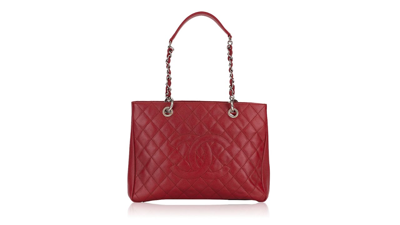 Chanel Red Caviar Classic Grand Shopper Tote GST Bag SHW