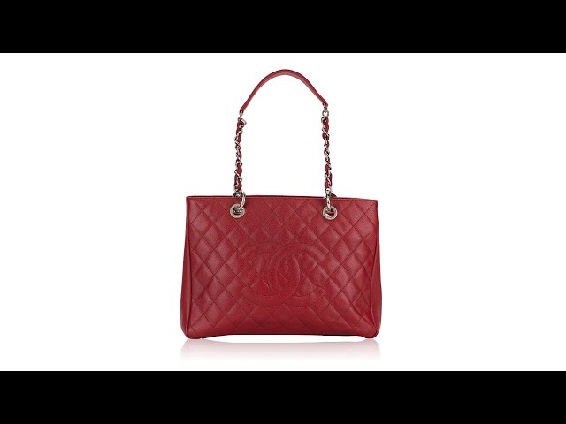 Chanel Caviar Grand Shopping Tote GST Red 