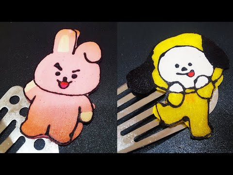 팬케이크 아트 방탄소년단 BT21 캐릭터 쿠키& 치미 ( BT21 COOKY & CHIMMY)