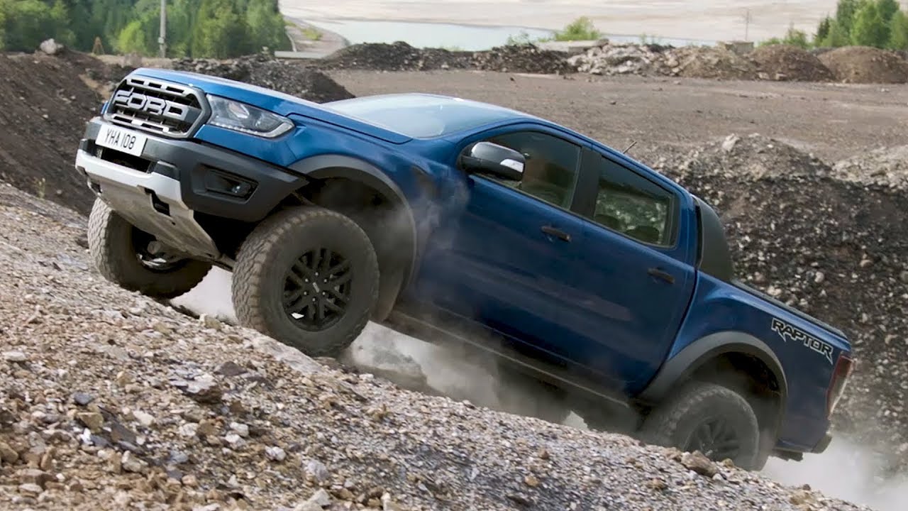 2019 Ford Ranger Raptor Driving Interior Exterior Lightning Blue