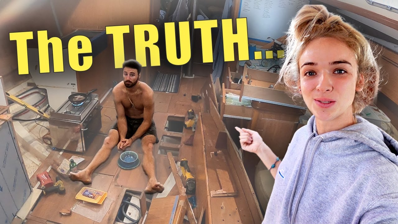 The RAW TRUTH behind rehabbing our Salvaged Boat ON ANCHOR! | ep.18