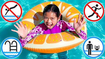 Emma and Ellie Kids Stories about Pool and Summer Rules