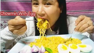 BODO EATING MUKBANG || MAGGI NOODLESS ,EGG BOIL,ONION,GREEN CHILI,SANGEE VLOG