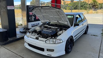 POV [ RAW 4K ] B18C HONDA CIVIC EG FIRST DRIVE | NEW WHEELS, TIRES, SUSPENSION, STEERING AND VTEC