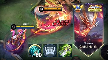 WTF DAMAGE!! GLOBAL MOSKOV BEST 1 HIT BUILD 2024 (recommended build and emblem) - MLBB