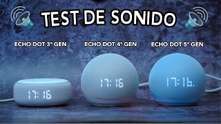 Echo Dot 5 vs Echo Dot 4 vs Echo Dot 3 | TEST DE SONIDO 🎶 | ¿Cuál NECESITAS?