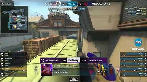 suNny taps down three in the second pistol round Train. Liquid vs Mousesports cs go. ESG 2017