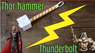 How to make paper weapons | Paper Thunderbolt | Paper Thor hammer | Zeus lightning bolt | Avengers