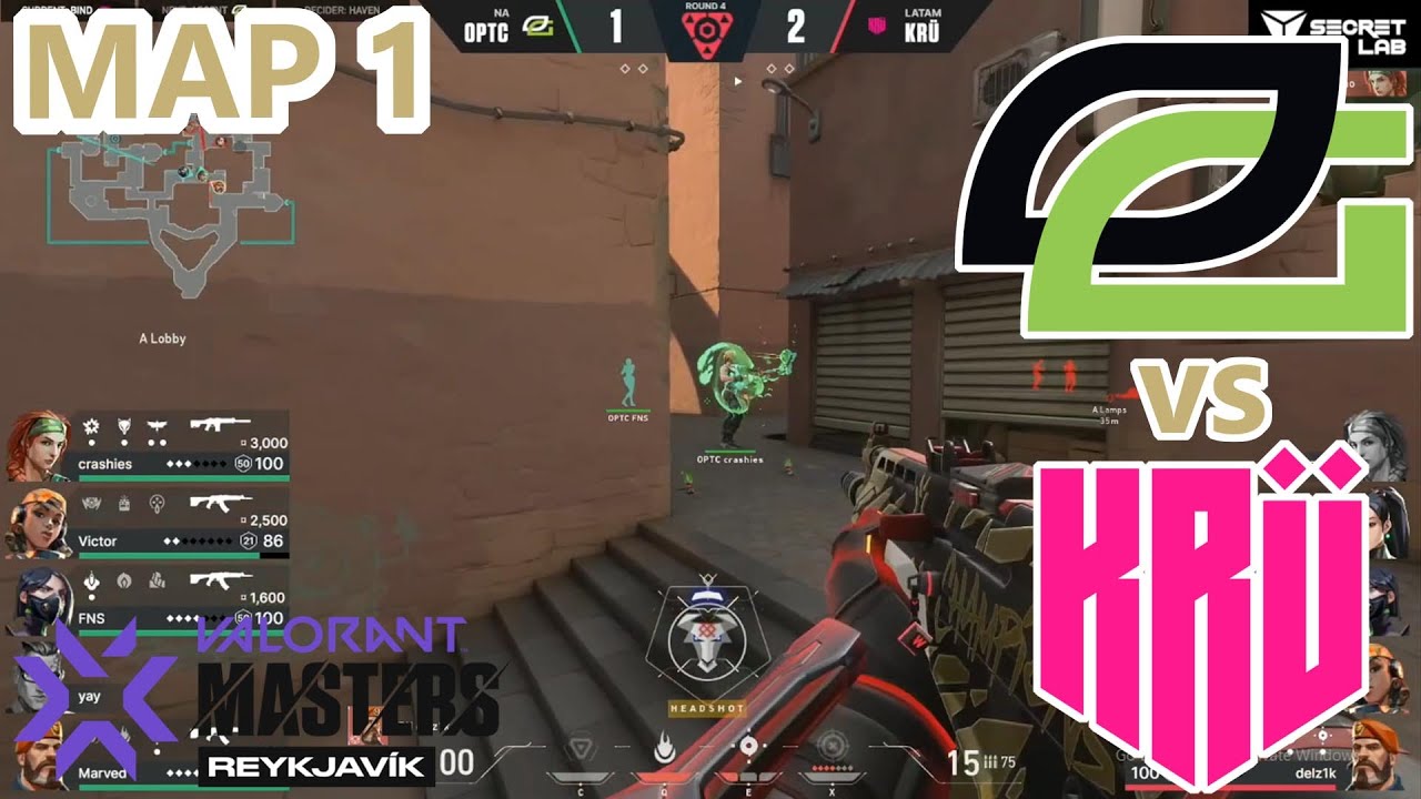 Optic Gaming VS KRU Esports Map 1 Highlights VCT 2022 Masters