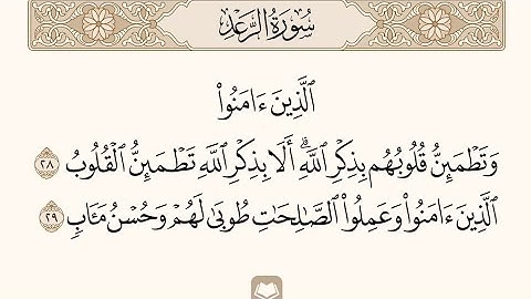 {الَّذِينَ آمَنُوا وَتَطْمَئِنُّ قُلُوبُهُمْ بِذِكْرِ اللَّهِ |سورة الرعد - محمد اللحيدان |28-29