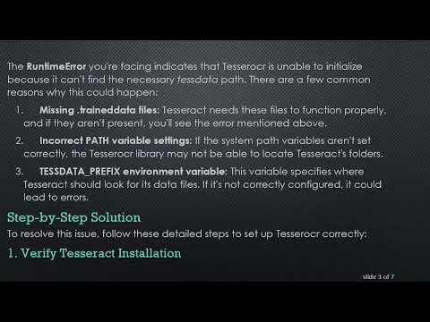 Resolving RuntimeError: Failed to init API in Tesserocr on Windows