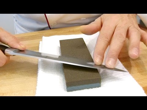 How to Sharpen a Knife with a Stone - How to Sharpen Kitchen Knives - Sharpening Stone
