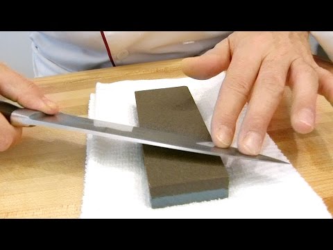 How to Sharpen a Knife with a Stone - How to Sharpen Kitchen Knives - Sharpening  Stone 