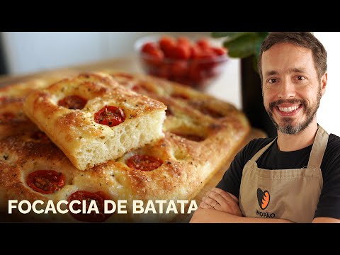 FOCACCIA DE BATATA - Receita rápida e fácil que não precisa sovar