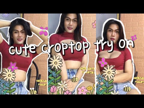 cute croptop try on |transgender