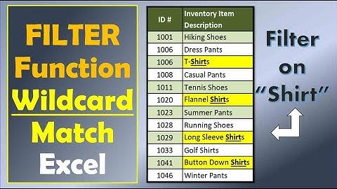 Filter Function Wildcard Match in Excel