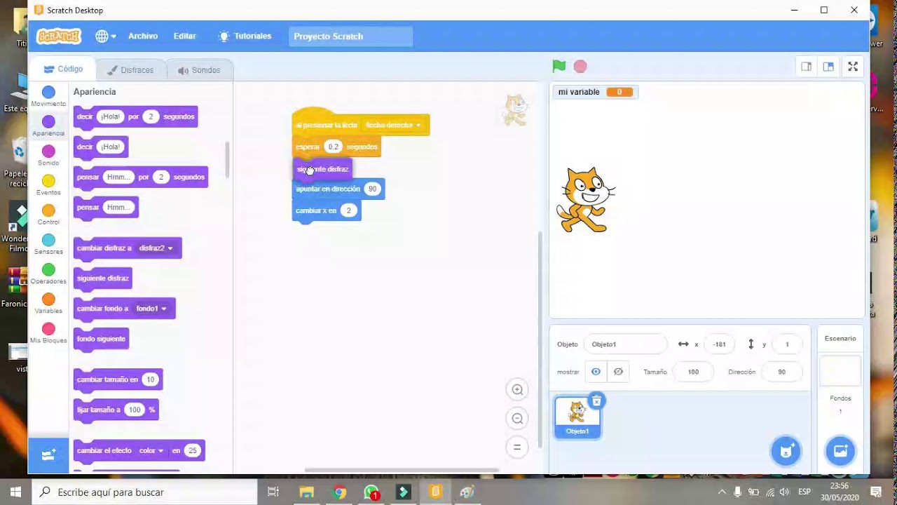 Scratch 010 Movimiento manejo disfraces - YouTube