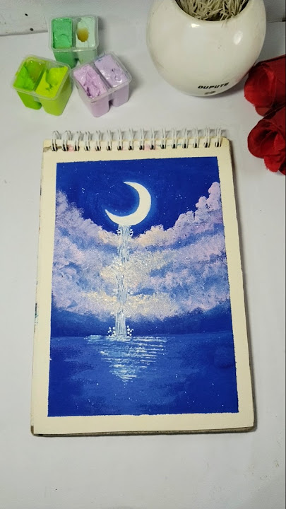 Moonlight painting idea #art #paint #painting #crafts #shortvideo #shorts