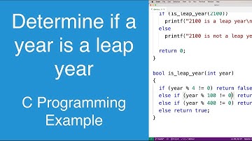 Determine if a year is a leap year | C Programming Example