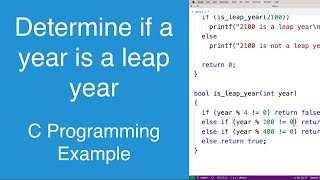 Determine if a year is a leap year | C Programming Example screenshot 4