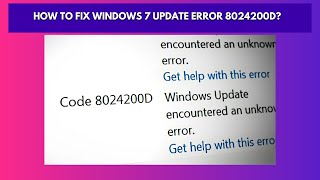 How to Fix Windows 7 Update Error 8024200D