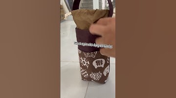 Túi vải Nâu cafe Mèo chiêu tài đựng bình giữ nhiệt, phù hợp với nhiều loại ly, bình khác nhau