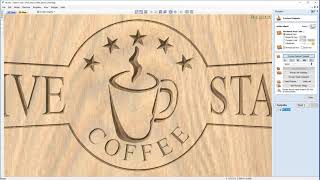 Five Star Coffee Sign - 2.5D Toolpaths | Vectric V11 Tutorials