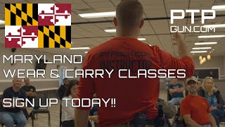 Maryland Wear & Carry classes, Updated Schedule