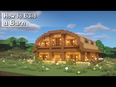 Minecraft: How To Build a Barn Tutorial (Building Tutorial) (#12) | 마인크래프트 건축, 집 짓기, 인테리어