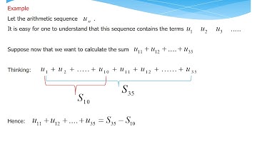 Sum of consecutive terms in an arithmetic sequence