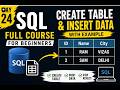 Day 24: Create Table & Insert Data in SQL | Full Beginner Tutorial 🔥