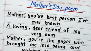 Poem on mother's day