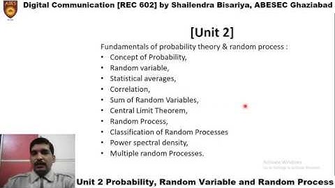 Digital Communication Unit2 L1 Probability, Random Variable & Random Process Mr. Shailendra Bisariya