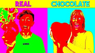 Morgz Real Food vs Chocolate Food but its Earrape