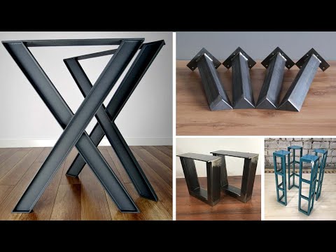 Video: Metalinės Stalo Kojos: Originalios Chromuotos Metalinės Atramos, Kvadrato Formos Rašymo Modeliui