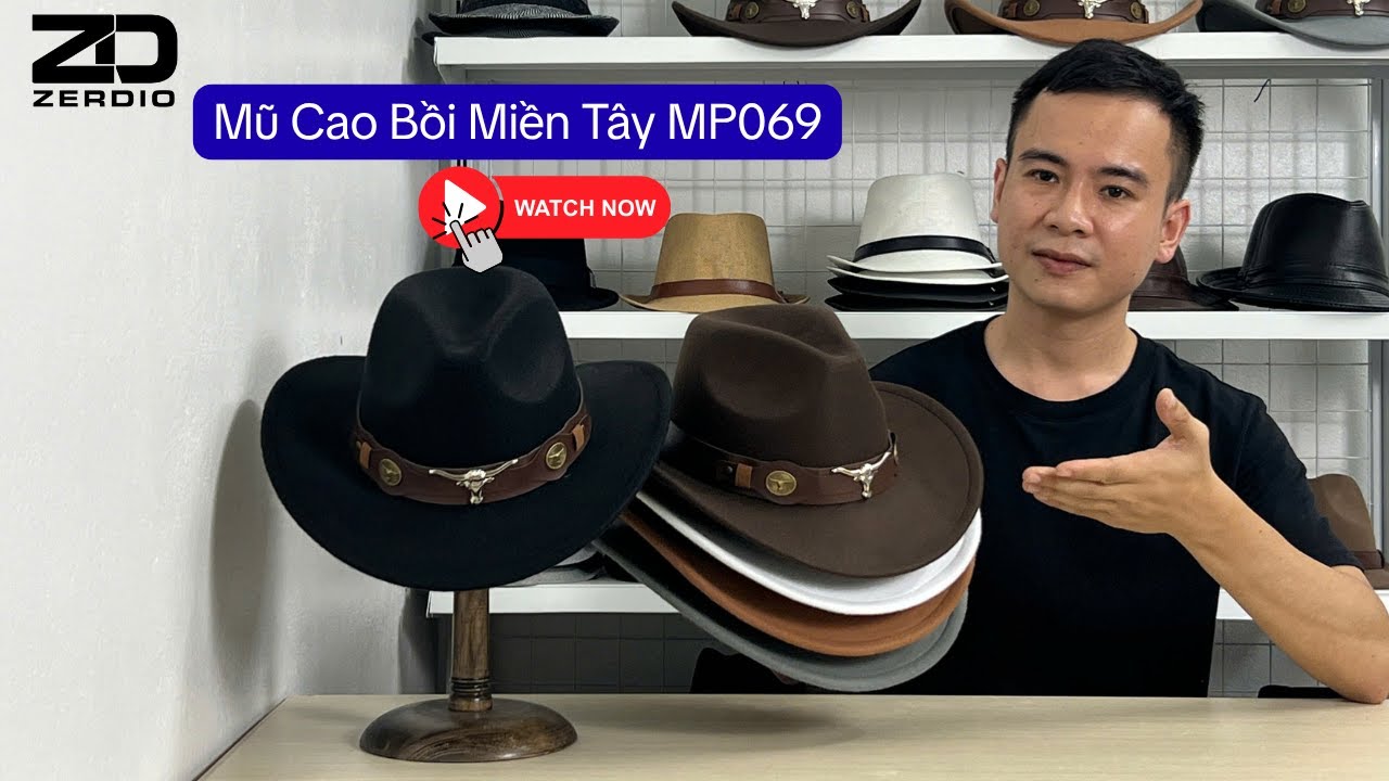 Mũ Cao Bồi Miền Tây MP069 | Mũ Phớt Nỉ Rộng Vành Nam Nữ Cực Ngầu Giá Chỉ 175K Tại Zerdio