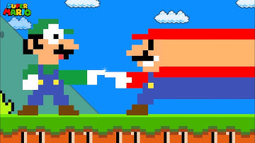 Super Mario Bros  But Everything Luigi Touches Turns WIDER and Mario Has Stopped Working