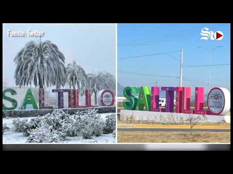 En Saltillo el clima es bipolar: Nieva en el Norte y sale el sol en el sur
