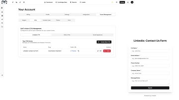 Linkedio Integrations, CTA