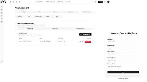 Linkedio Integrations, CTA