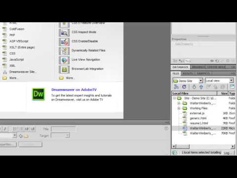 Using Dreamweaver to