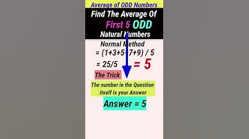 Find The Average of ODD Numbers|| #Shorts #MathsTricks