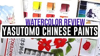 Review & demo - Yasutomo Chinese watercolor set & Chinese ink