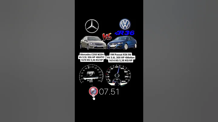 VW Passat R36 B6 300 HP 4MOTION vs Mercedes C350 4MATIC 306 HP #acceleration #vmaxgermany - 天天要闻