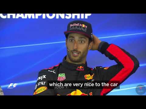 Belgium 2017. Daniel Ricciardo funny press conference. How he treats his car!!! Really funny😂😂😂