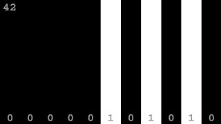 Binary Numbers from 0 to 2047 - Black and White Patterns