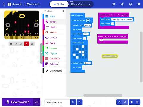 Micro:bit Opdracht Basis Programma maken 1.2
