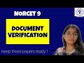 NORCET 9 Document Verification | Complete DV checklist