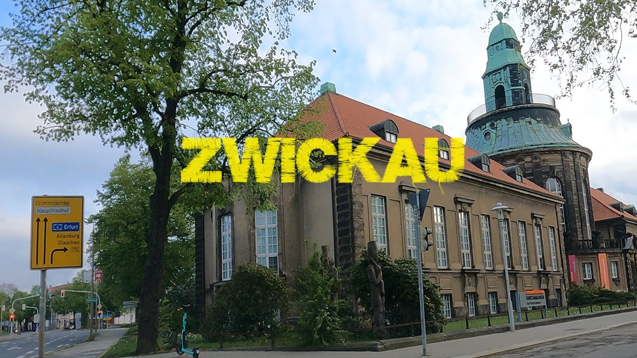Fahrt durch Zwickau (Sachsen) April 2024
