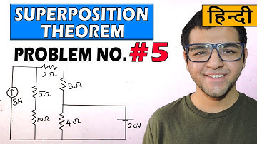 SUPERPOSITION THEOREM SOLVED PROBLEMS IN HINDI [Problem 5]